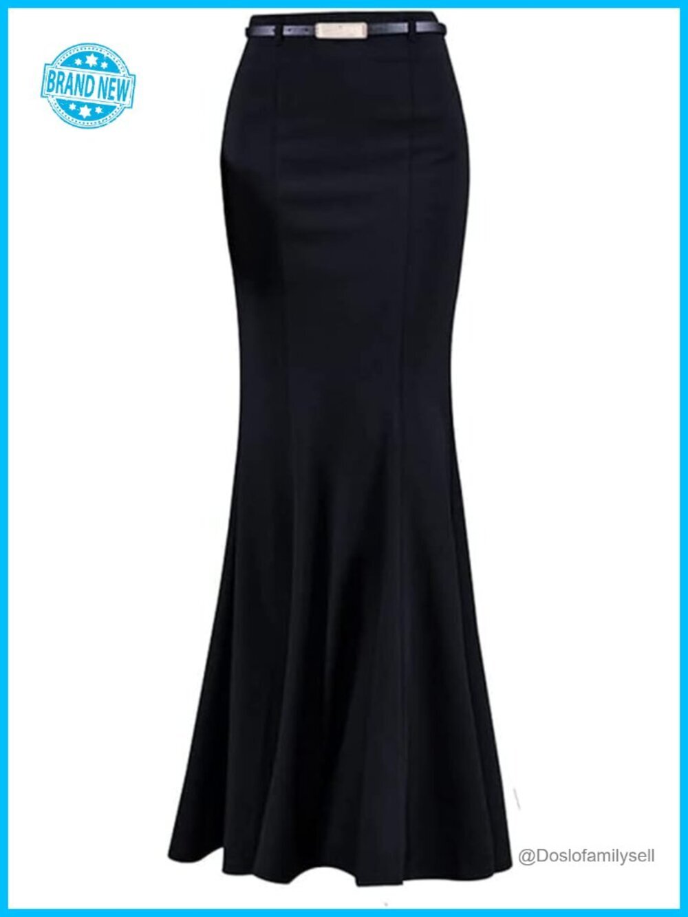 Classic High Waist Fishtail Mermaid Maxi Skirt with Ruffled Hem